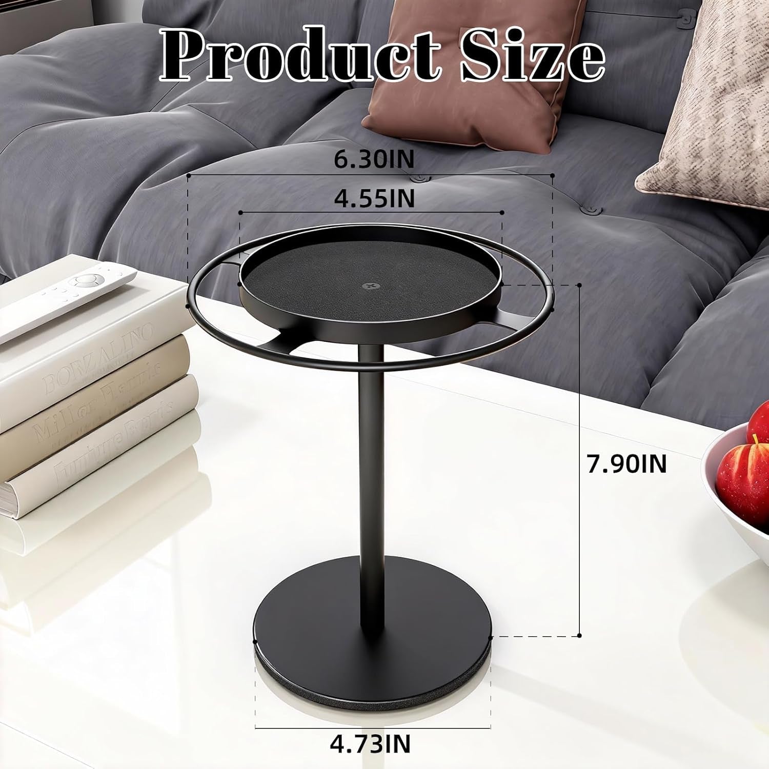 Metal Sunglasses Organizer, Glasses Holder Stand with Storage Tray | Eyeglasses Holder with Anti-Slip Pads for Tabletop, Desk, Dresser, Matte Black
