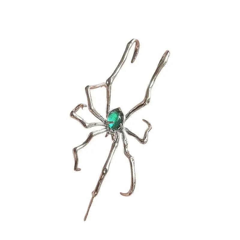 For Unisex Halloween Party Accessories Gothic Dark Spider Crawl Fashion Dangle Stud Piercing Ear Bone Clip