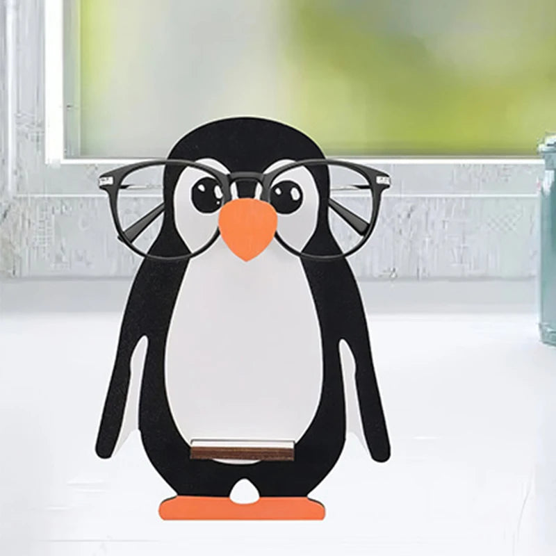 Cartoon Animal Glasses Holder Stand Wooden Eyeglass Storage Organizer Sunglasses Display Rack Creative Home Office Desk Decor