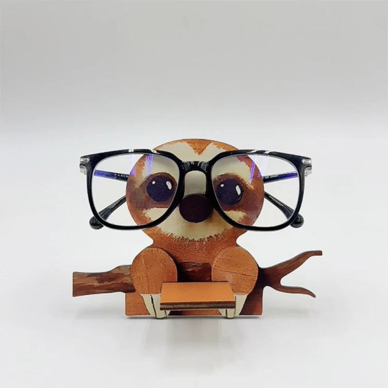 Cartoon Animal Glasses Holder Stand Wooden Eyeglass Storage Organizer Sunglasses Display Rack Creative Home Office Desk Decor