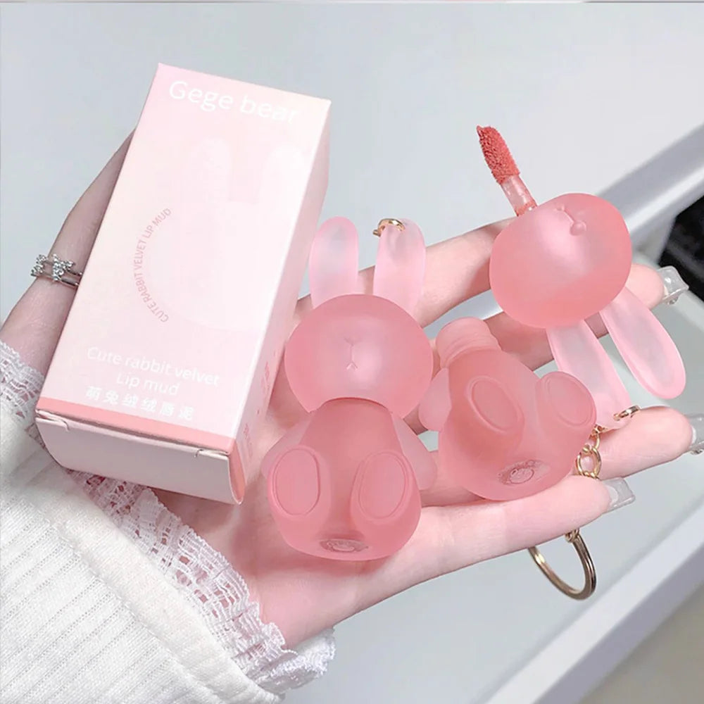 Rabbit Lip Glaze, Matte Velvet Lip Clay Long-Lasting Color Non-Drying Lipstick