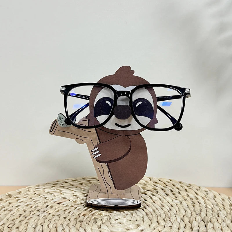 Cartoon Animal Glasses Holder Stand Wooden Eyeglass Storage Organizer Sunglasses Display Rack Creative Home Office Desk Decor